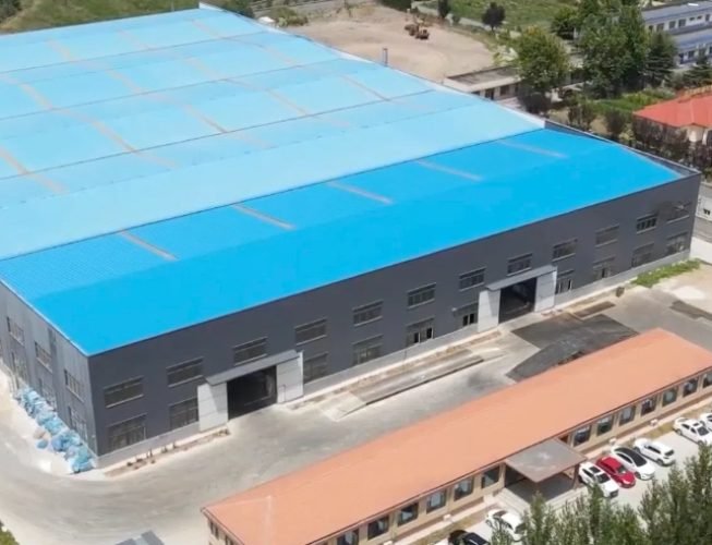 Qingdao Huanju New Material Co SPC FLOORING source factory spc vinyl flooring manufacturer supplier factory bird view